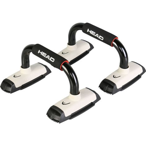 HEAD Maniglie per Piegamenti Ergonomiche Base Antiscivolo Nero e Bianco Set di 2 (1/4)