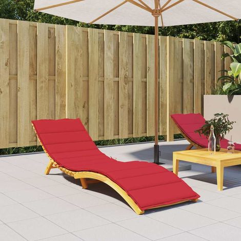 vidaXL Coussin de chaise longue rouge 200x60x3 cm tissu oxford (1/5)