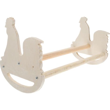 Support à Poulet en Bois Beige de Poule pour Volaille Structure Ludique, Résistance à L’usure, Favorise L’exercice, Format Adapté aux Poules et Poulets (1/5)