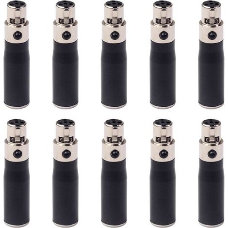 Adaptateur convertisseur de signal haute fidélité pour 10 connecteurs audio XLR mâles 3 broches vers femelles 4 broches, adapté aux microphones.