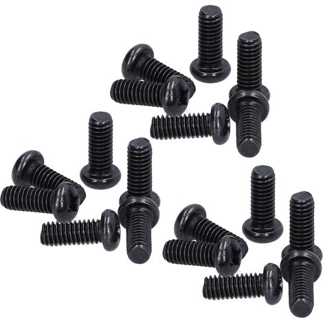 Vis M4x10 x50 - Boulon DIN 7985 tête cylindrique bombée en acier zingué noir, filetage complet, visserie de fixation robuste. (1/5)