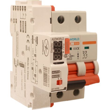 MCB Interruttore Magnetotermico Con Riarmo Automatico, Curva D 2P 3M 10000A AC 400V PB8H, 3 Tentativi (10s/60s/300s), Corrente Disponibili 6A 10A 16A 20A 25A 32A 40A 50A 63A  (D20A)
