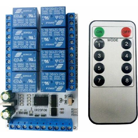 Ir23F08 8 Canaux Module Relais Telecommande Infrarouge Multifonction, 12V (1/5)
