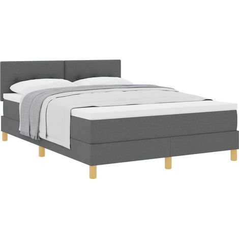Maison Exclusive - Boxspringbett mit Kissen Dunkelgrau 140 x 200