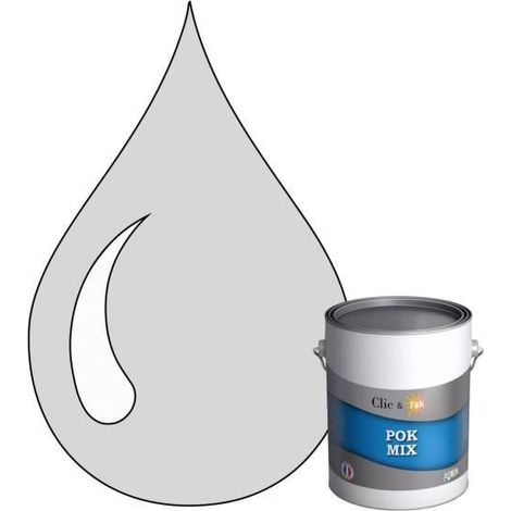 Peinture d'Accroche et Finition 2 en 1 - POK - POK MIX - Acrylique Satinée - RAL 7035 - 1L (1/4)