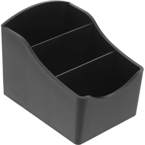 Boîte à Thé Noire en Abs Compartiments Multiples, Organisateur Solide pour Sachets de Sucre et Épices, Cuisine et Décoration Intérieure (1/5)