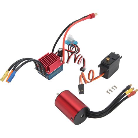 Moteur brushless 3600KV, variateur S35A, servo à engrenages métalliques 2,2 kg, usinage CNC pour voitures RC 1/14 et 1/16 (1/5)