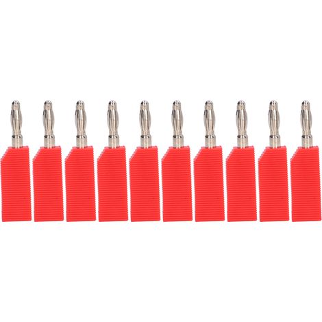 10 pièces 4mm fiche banane PE laiton pas de connecteurs à souder accessoires de test électrique J.10030rouge (1/5)