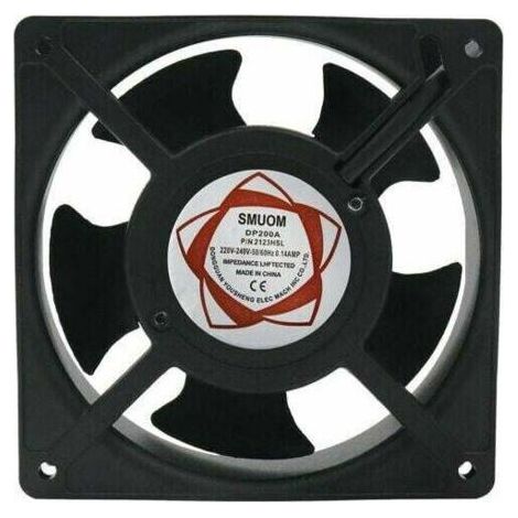 Ventilatore assiale per canna fumaria, inseribile, resistente alle alte temperature, con pale in metallo, silenzioso, universale, 120 x 120 x 38 mm