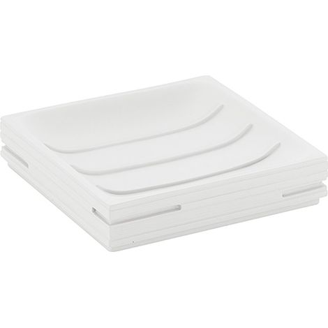 Portasapone d'appoggio in resina QU11 Gedy serie QUADROTTO Bianco (1/2)