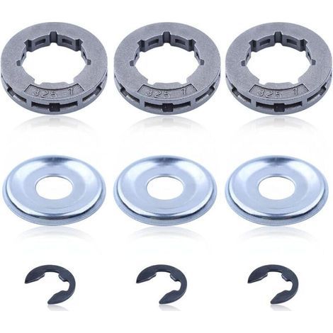 Pignon de Jante .325'' 7 Dents pour STIHL 021 024 025 028 MS 250 Tronçonneuse et Plus de Modèles, Roue à Chaîne à Anneau Universel 325 Bague Pignon Kit de Pièces de Rechange Accessoire (1/4)