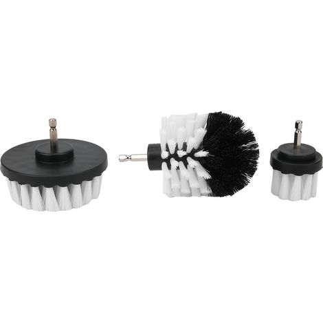 Ensemble de 3 brosses de nettoyage pour perceuse, accessoires de nettoyage électriques en nylon pour baignoire, carrelage et toilettes (1/5)