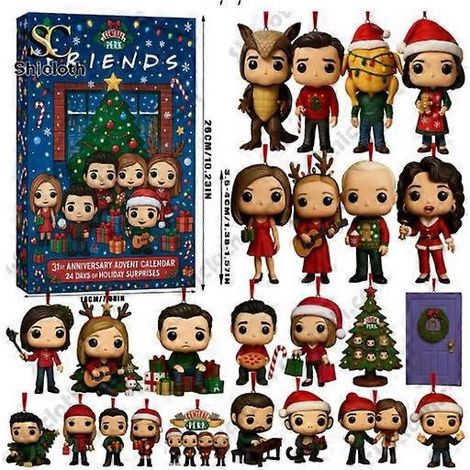 Calendrier de l'Avent Friends Semaine 31, Boîte Surprise, Pendentif Sapin de Noël en Acrylique, Décoration de Noël (1/5)