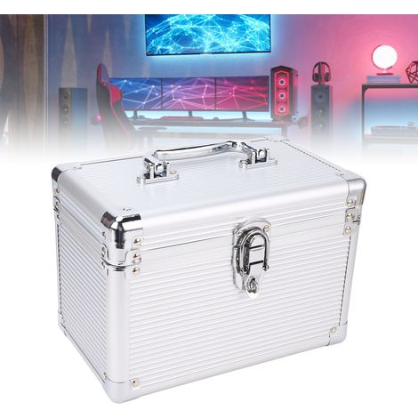 Boîte de rangement pour CD/DVD avec 6 emplacements pour disques, résistante aux chutes, à l'humidité et à la poussière, rangement portable pour la maison, le bureau, les voyages et la voiture. (1/5)