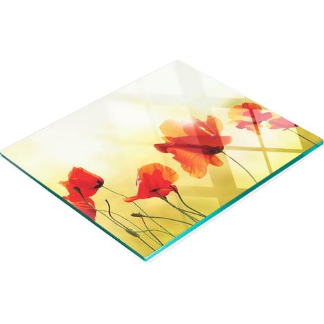 Pannello decorativo multifunzionale da cucina in vetro temperato, dimensioni 60x52 cm. (1/5)