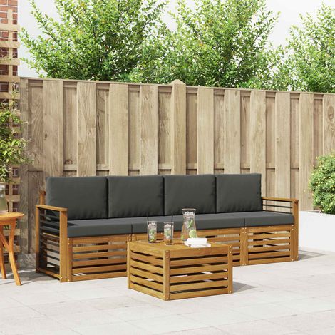 Sofagarnituren 5 pcs Natur und Anthrazit Massivholz Akazie (1/5)