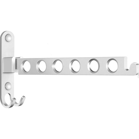 Support mural pliable SHMSHNG, crochet vêtements escamotable, porte-manteau rabattable, pack de 2, métal robuste, finition noire, usage domestique, gain de place. (1/4)