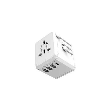 Adaptateur de voyage universel multiprise mondiale - Chargeur de voyage international avec 2 ports USB C et 2 ports USB, adaptateur de voyage tout-en-un Royaume-Uni vers UE, États-Unis, Royaume-Uni, (1/5)