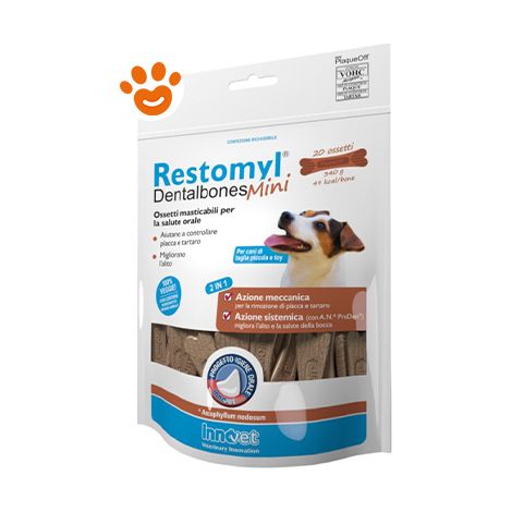 Innovet Dog e Cat Restomyl Dentalbones Mini - Innovet Dog e Cat Restomyl Dentalbones Mini - Confezione Da 340 Gr