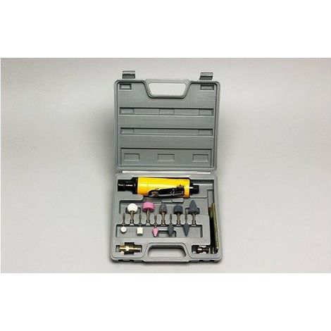 Druckluftschleifer 6 mm Durchmesser + 10 Schleifscheiben - Koffer - Prodif - Druckluftschleifer 6 mm Durchmesser + 10 Schleifscheiben - Koffer -