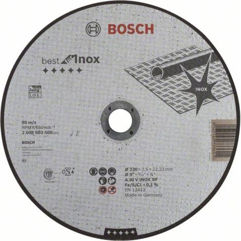 Bosch disco da taglio diritto Best for Inox A 30 V INOX BF 230 mm 22,23 mm 2,5 mm - 2608603508 (1/3)