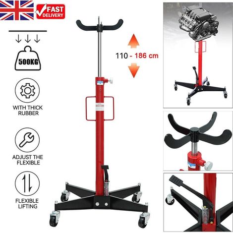 Youyijia 0.5T Hydraulic Telescopic Transmission Jack Lift 100cm - 190cm with Foot Pedal - Professional Car Gearbox Workshop Lift (1/5)