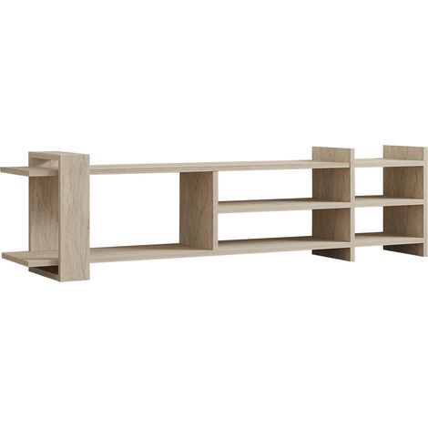 Porta TV in legno "Zeyna" - 156 x 29 x 40 cm - Travertino (1/4)