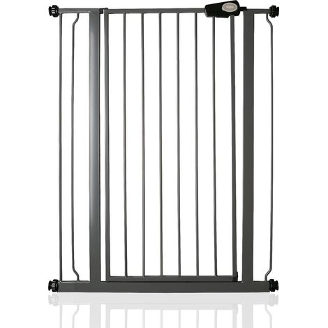 Bettacare Child and Pet Gate, 81.4cm - 89cm, Slate Grey, Extra Tall Gate 104cm in Height, Pressure Fit Stair Gate