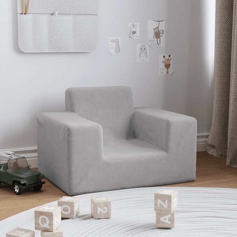 Canapé pour enfants Gris clair Peluche douce (1/5)