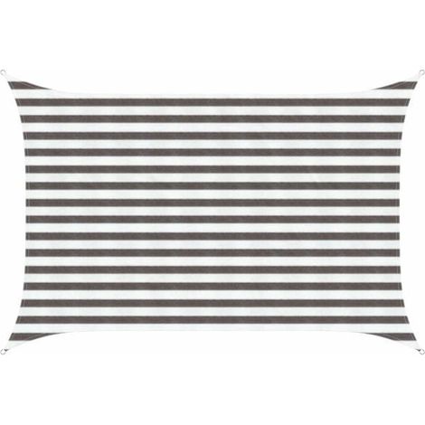 Voile d'ombrage gris clair et blanc 2 x 3 mètres en PEHD (1/5)