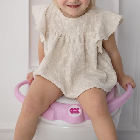 Okbaby Pinguo Soft Riduttore WC Con Seduta Imbottita Antiscivolo Rosa (1/4)