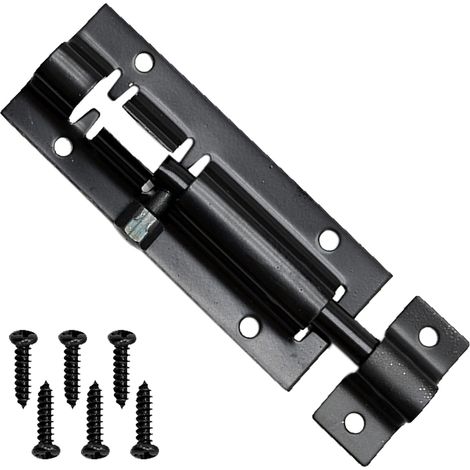 Serrure de sécurité pour porte coulissante en acier inoxydable mat de 7,6 cm (3 po) pour salle de bain, toilettes, abri de jardin, douche, jardin et chambre à coucher - Serrure de porte coulissante av