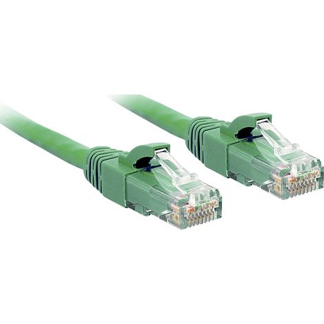 LINDY 48045 RJ45 Patchkabel CAT 6 U/UTP 0.30 m Grün mit Rastnasenschutz 1 St.