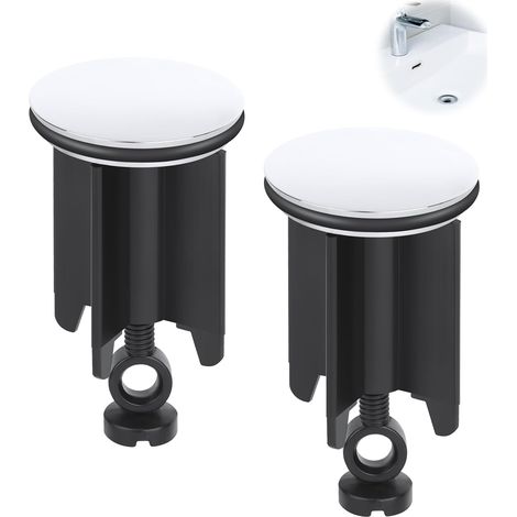 2 Stück Ablaufstopfen 40mm höhenverstellbar, Universell Verschluss für Küchen- und Badewaschbecken