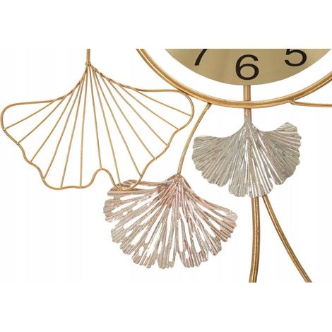 WALL DECORATION LEAVY WITH CLOCK CM 52,5X3,5X102 (1/3)