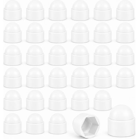 30 Pièces Cache Vis Blanc M12, Cache Écrou Hexagonal de Protection Blanc (1/5)
