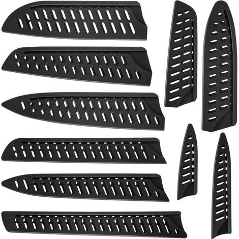Étuis Protection Couteaux – Lot 10 – Noir – Taille 25/20/18/13 cm – Rangement Sécurisé (1/5)