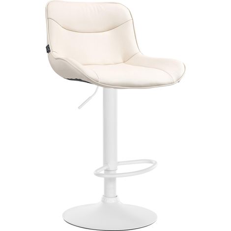 Sgabello da bar Vonore in similpelle crema bianco