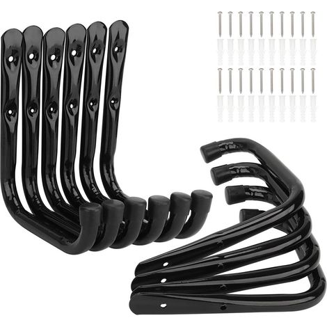 Lot de 10 crochets de rangement robustes pour échelle de garage, support mural utilitaire en acier pour vélo de 17 cm (19 cm x 17 cm) (1/5)