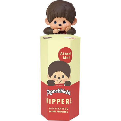 Figurine Monchhichi série Hippers – PVC – Taille 80 mm – Adhésif intégré pour surfaces planes – Modèle aléatoire