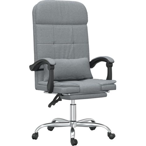 Maison Exclusive - Silla de oficina reclinable con masaje de tela
