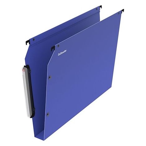 Dossier suspendu plastique Esselte pour armoires fond 30 mm à bouton pression - bleu - Lot de 10