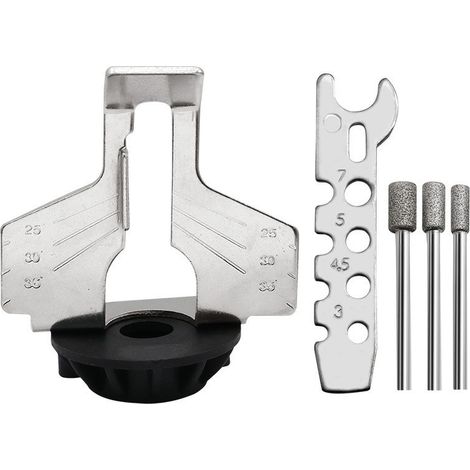 Kit d'accessoires d'affûtage pour tronçonneuse avec outil rotatif, ensemble d'affûteurs pour dents de lame de tronçonneuse, accessoire d'affûtage avec tête de perçage et règle pour le jardinage, tonde (1/5)