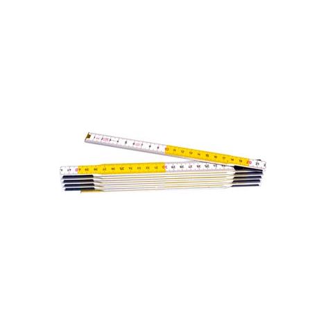 DOPPIOMETRO IN LEGNO BICOLORE- - bianco/giallo (0-35-458) - 10 pezzi STANLEY