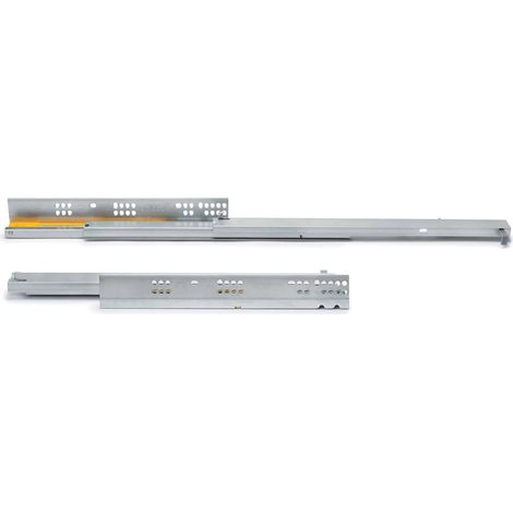 Emuca – Coulisses pour tiroirs 3120405 – Acier zingué argent – Fermeture amortie – Profondeur 450mm – Extraction totale silencieuse (1/10)
