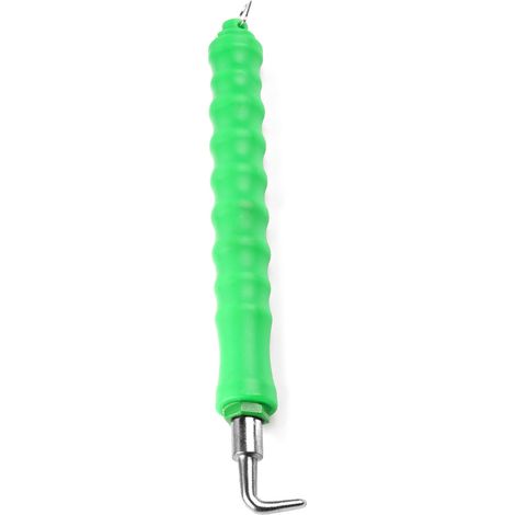 Tordeuse semi-automatique pour fils d'attache à béton, crochet en acier au carbone avec poignée plastique, outil manuel pour lier barres d'acier et fers à béton (crochet droit vert) (1/5)