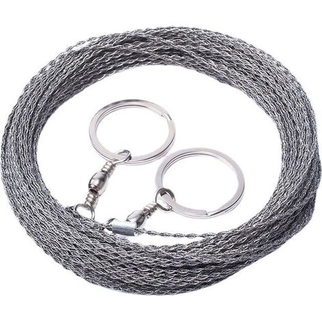 Cable de supervivencia para sierra de alambre para exteriores de 10 metros de largo, cuerda de sierra de alambre de acero inoxidable engrosada, cuerda de corte de alambre para motosierra. (1/4)