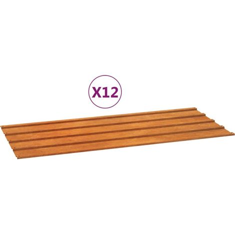 Panneaux de toiture 12 pcs rouillé 100x44 cm Acier corten (1/5)