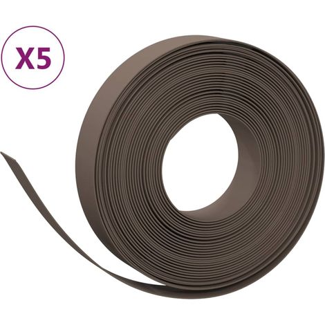 Bordures de jardin 5 pcs marron 10 m 10 cm polyéthylène