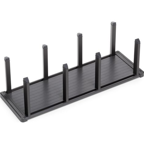 Portapiatti verticale per cassetto Emuca Orderbox, 159x468mm, Alluminio e plastica, Grigio Antracite